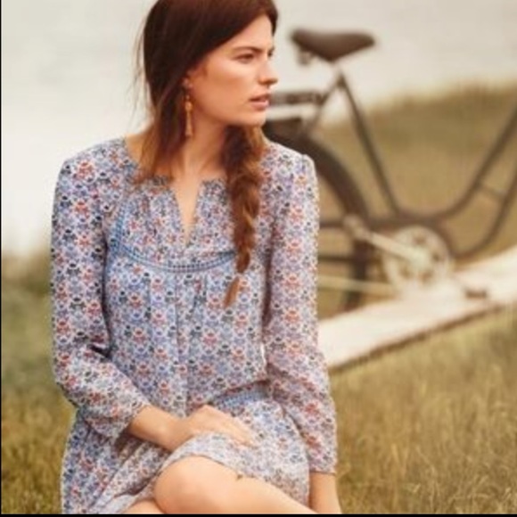 Western Anthropologie Bolding Horses Blue Floral Dress - Picture 2 of 6